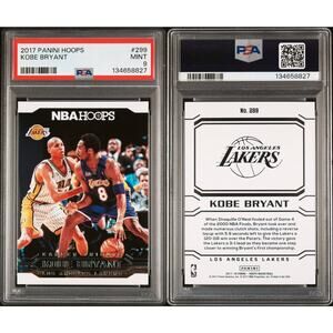 2017 Panini Hoops Kobe Bryant PSA 9 Mint #299 Los Angeles Lakers Basketball Card